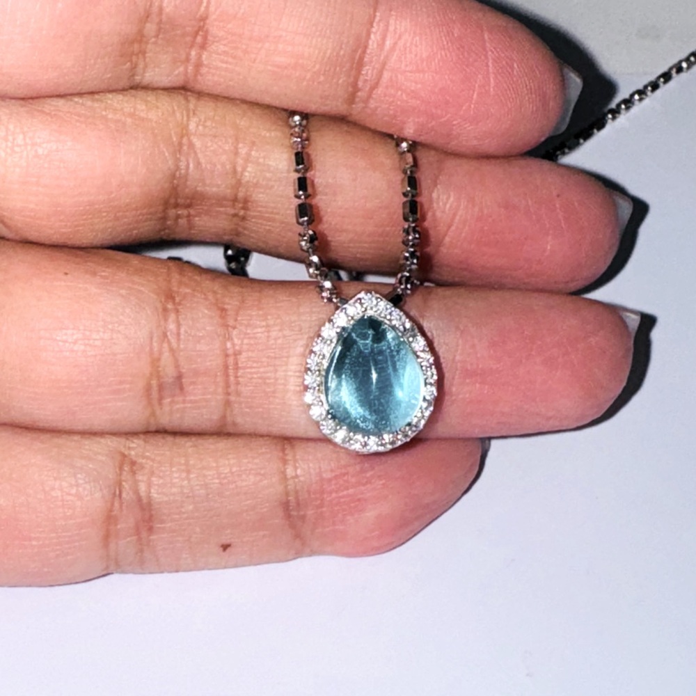 Natural Aquamarine Birthstone Urn Pendant, Ash Holder Cremation Keepsake Pendant